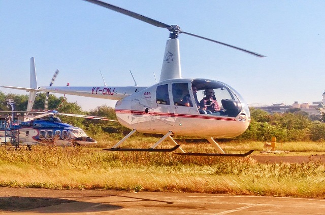 Aman Aviation Robinson R44 VT-CNJ ready for flight